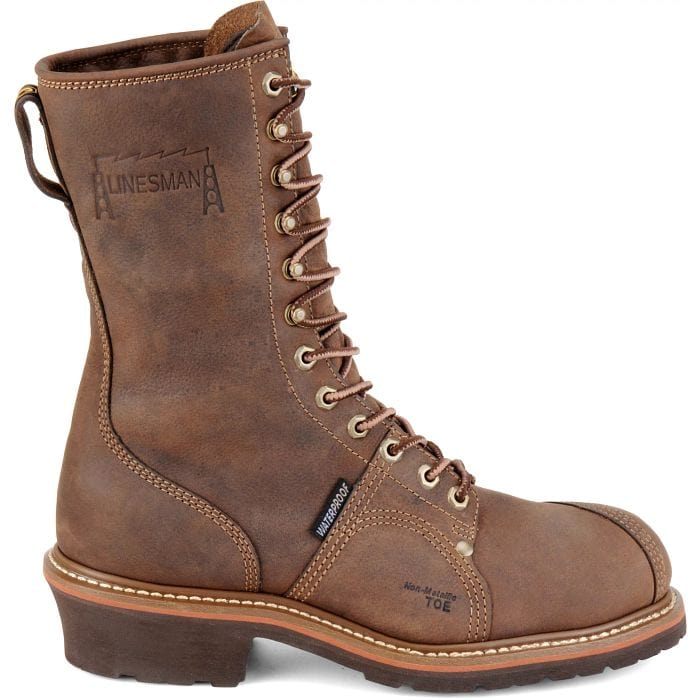 Carolina Men's Linesman Brown Waterproof Composite Toe Work Boots CA1904 - Image 2