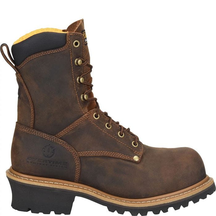 Carolina Men's Poplar Brown Round Toe Logger Boots CA9053 - Image 2