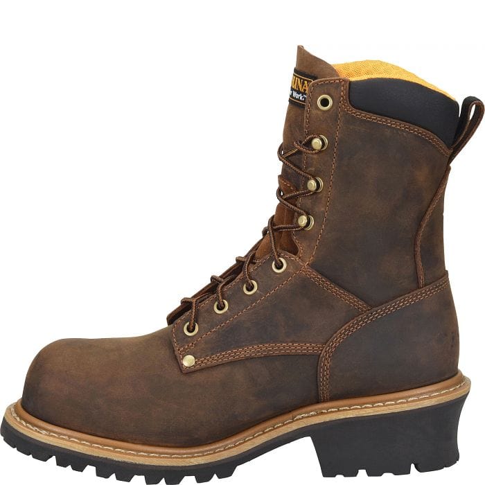 Carolina Men's Poplar Brown Round Toe Logger Boots CA9053 - Image 3