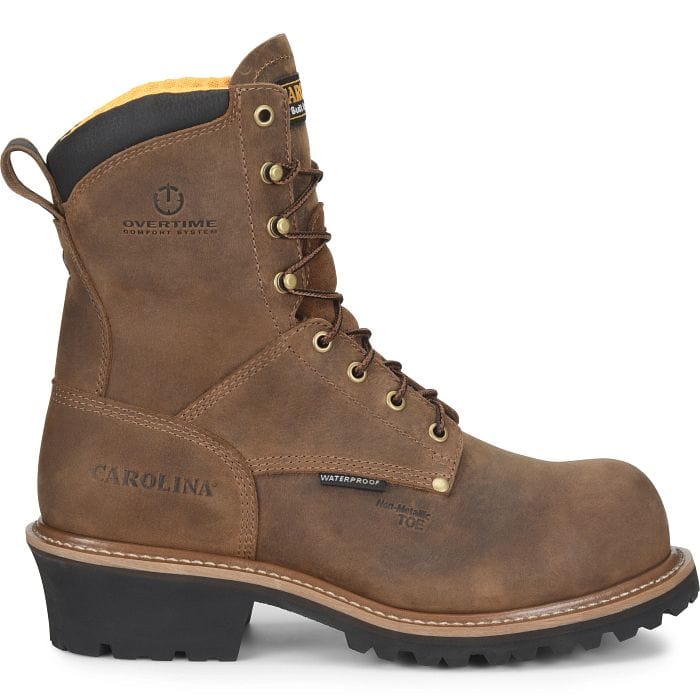 Carolina Men's Poplar Brown Waterproof Composite Toe Logger Boots CA9852 - Image 2