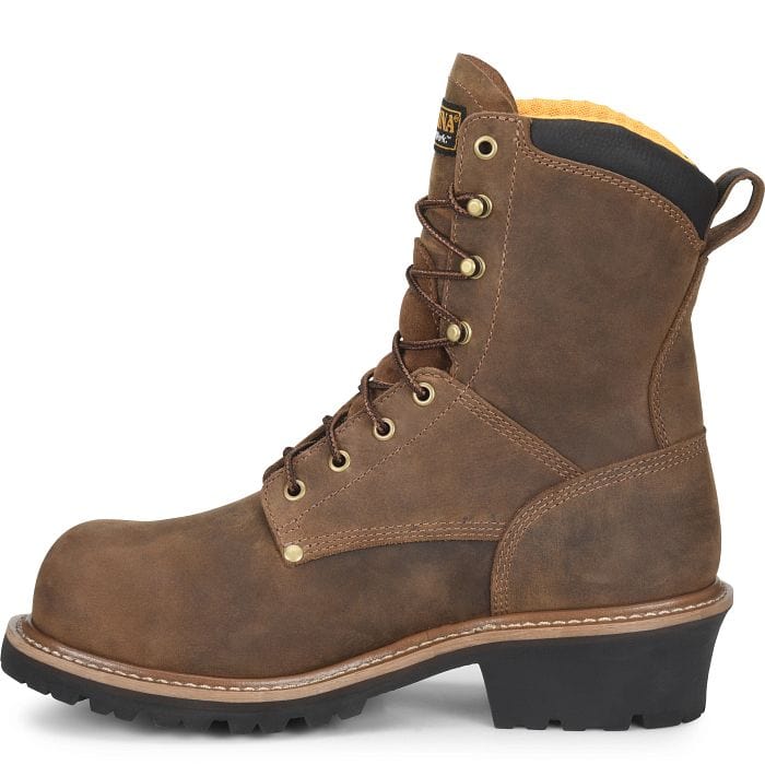 Carolina Men's Poplar Brown Waterproof Composite Toe Logger Boots CA9852 - Image 3