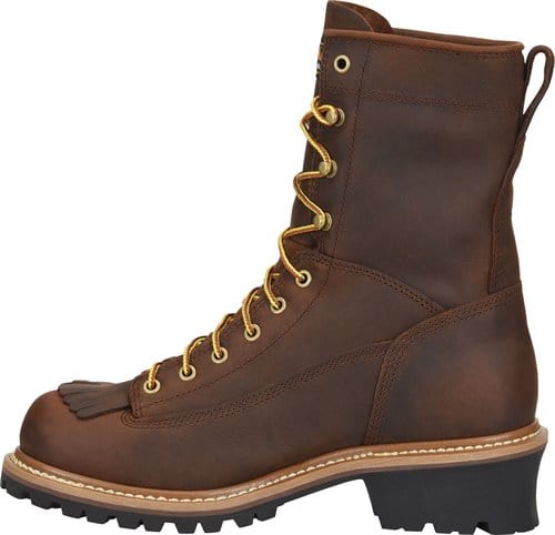 Carolina Men's Spruce Brown Waterproof Steel Toe Logger Boots CA9824 - Image 4