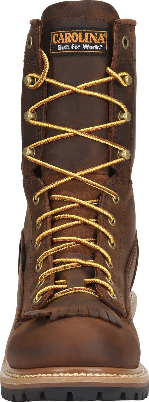 Carolina Men's Spruce Brown Waterproof Steel Toe Logger Boots CA9824 - Image 6