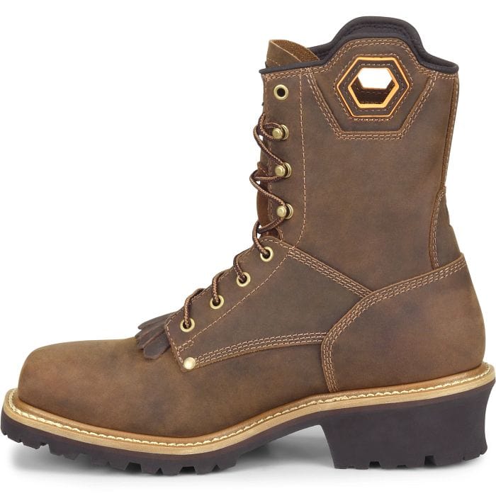 Carolina Men's Coppice Brown Waterproof Composite Toe Logger Boots CA9855 - Image 3