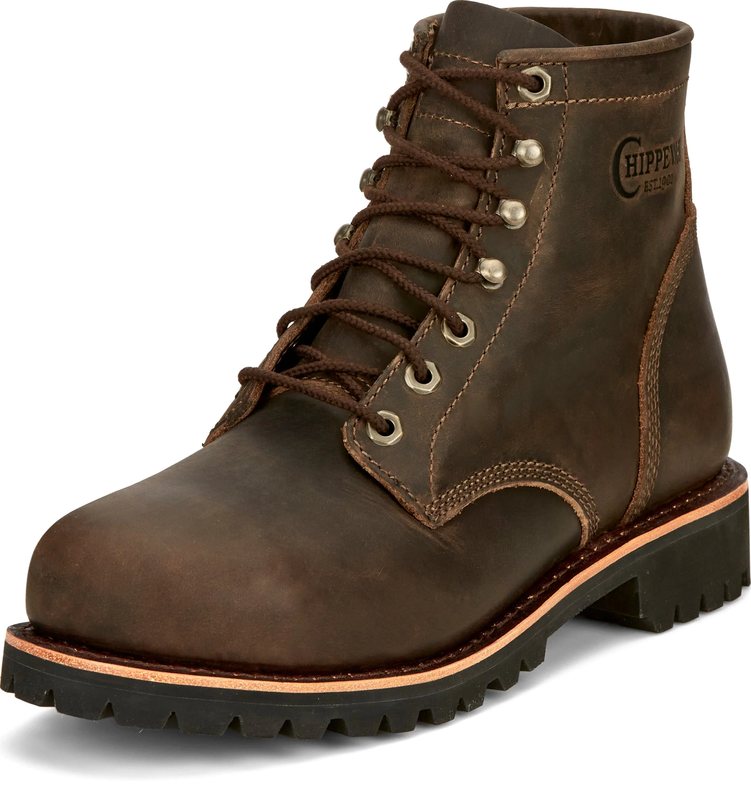 Chippewa Men's Brown Steel Toe Lace Up Work Boots NC2081 - Image 2