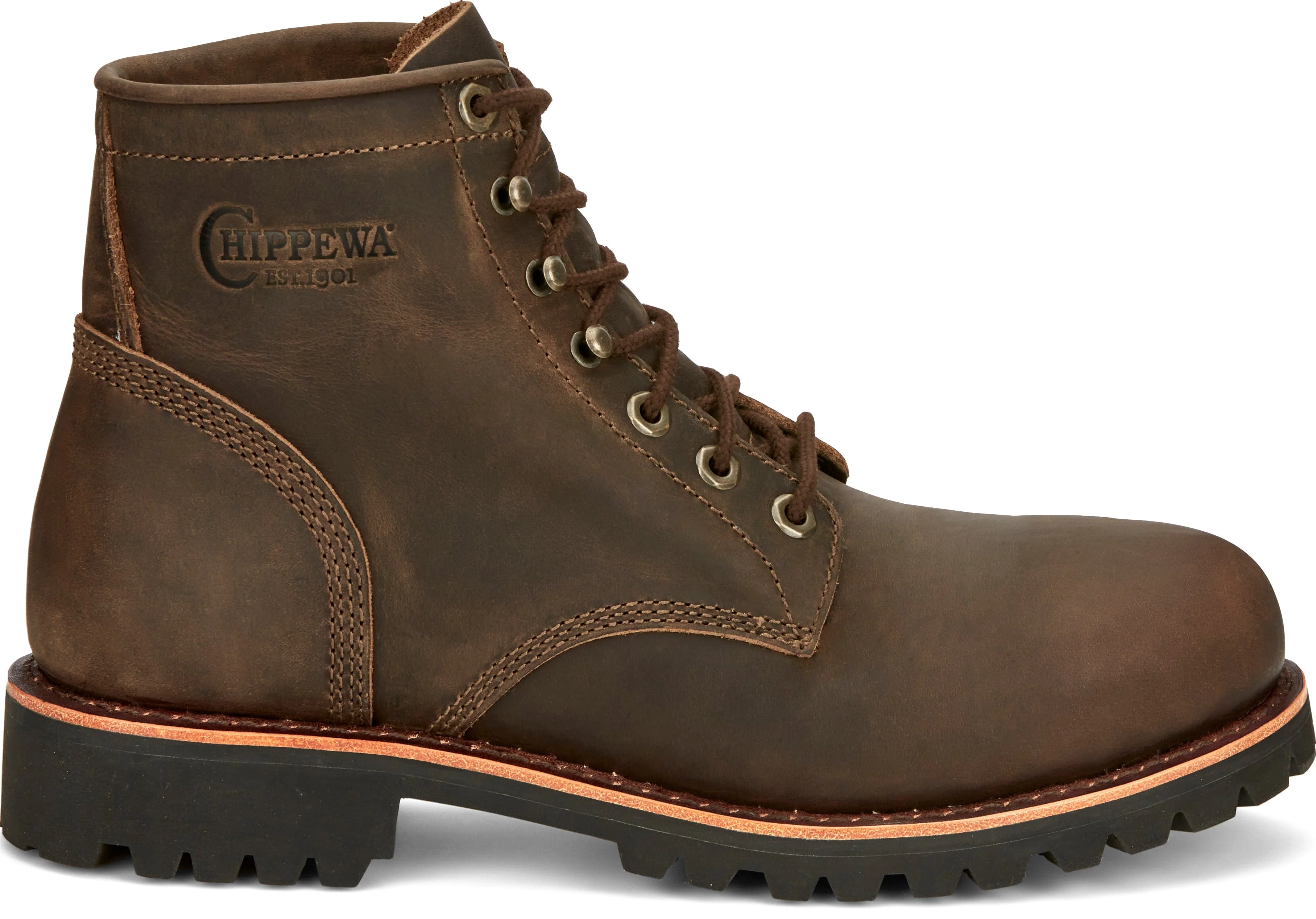 Chippewa Men's Brown Steel Toe Lace Up Work Boots NC2081 - Image 3