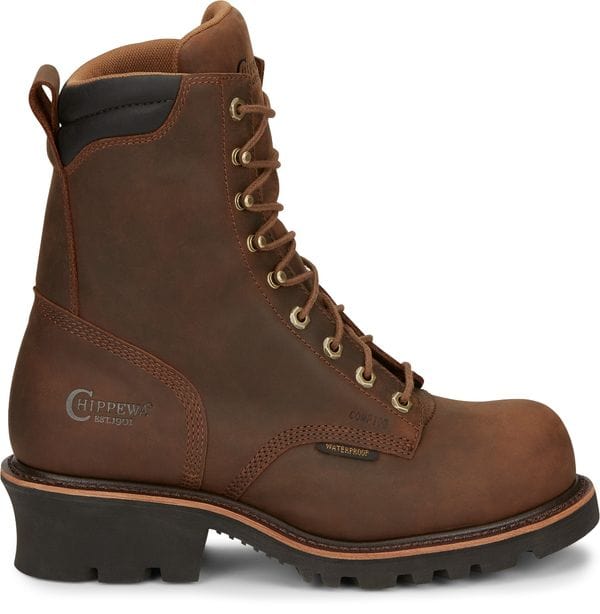 Chippewa Men's Valdor 8" Waterproof Composite Toe Logger Work Boots 73236 - Image 2