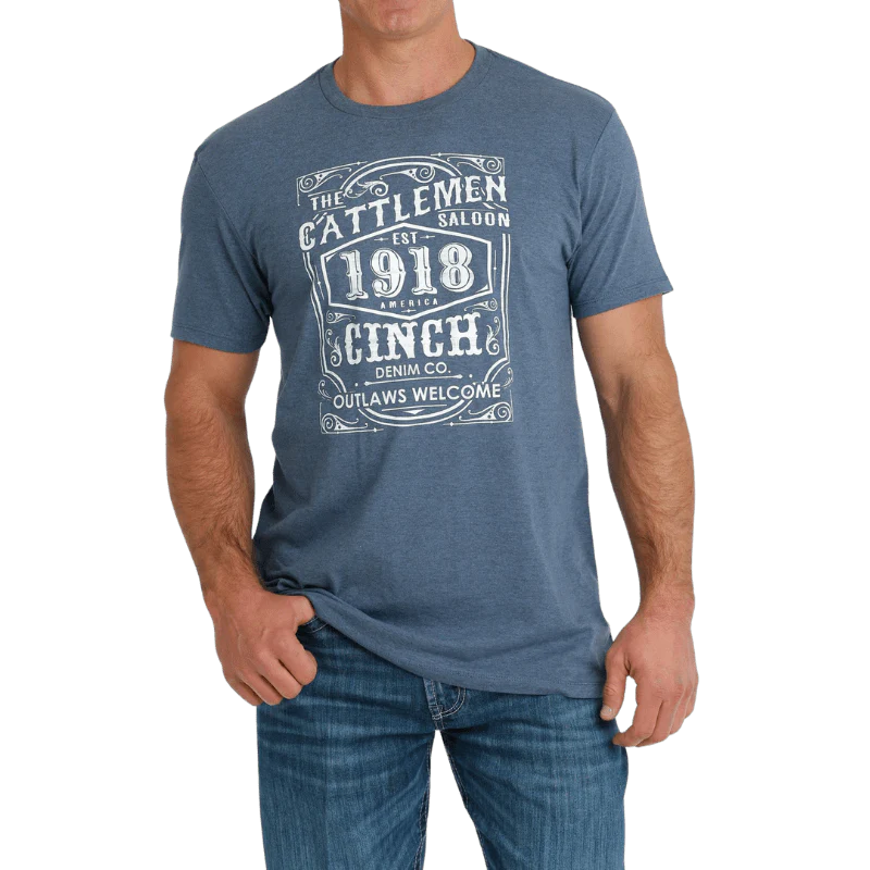 Cinch Men's Blue Cattlemen Saloon Short Sleeve T-Shirt MTT1690603