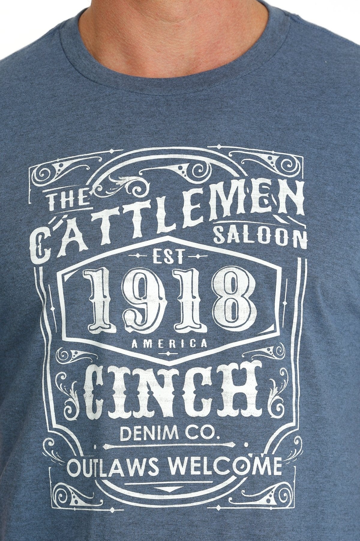 Cinch Men's Blue Cattlemen Saloon Short Sleeve T-Shirt MTT1690603 - Image 3