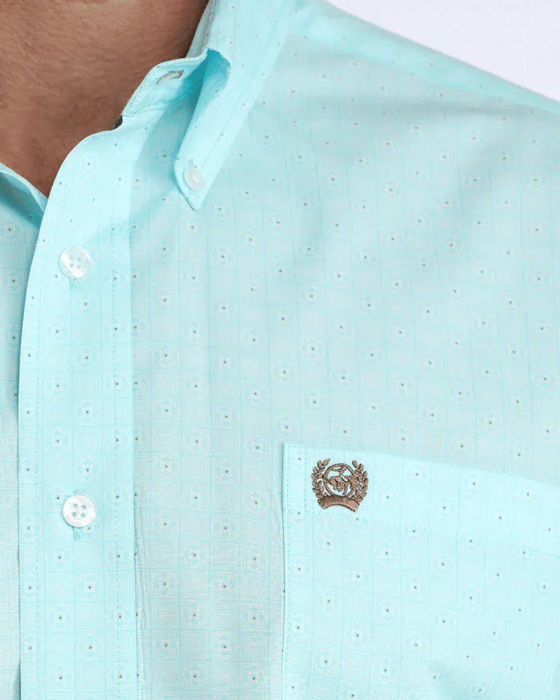 Cinch Men's Blue Geometric Button Down Western Shirt MTW1106062 - Image 3
