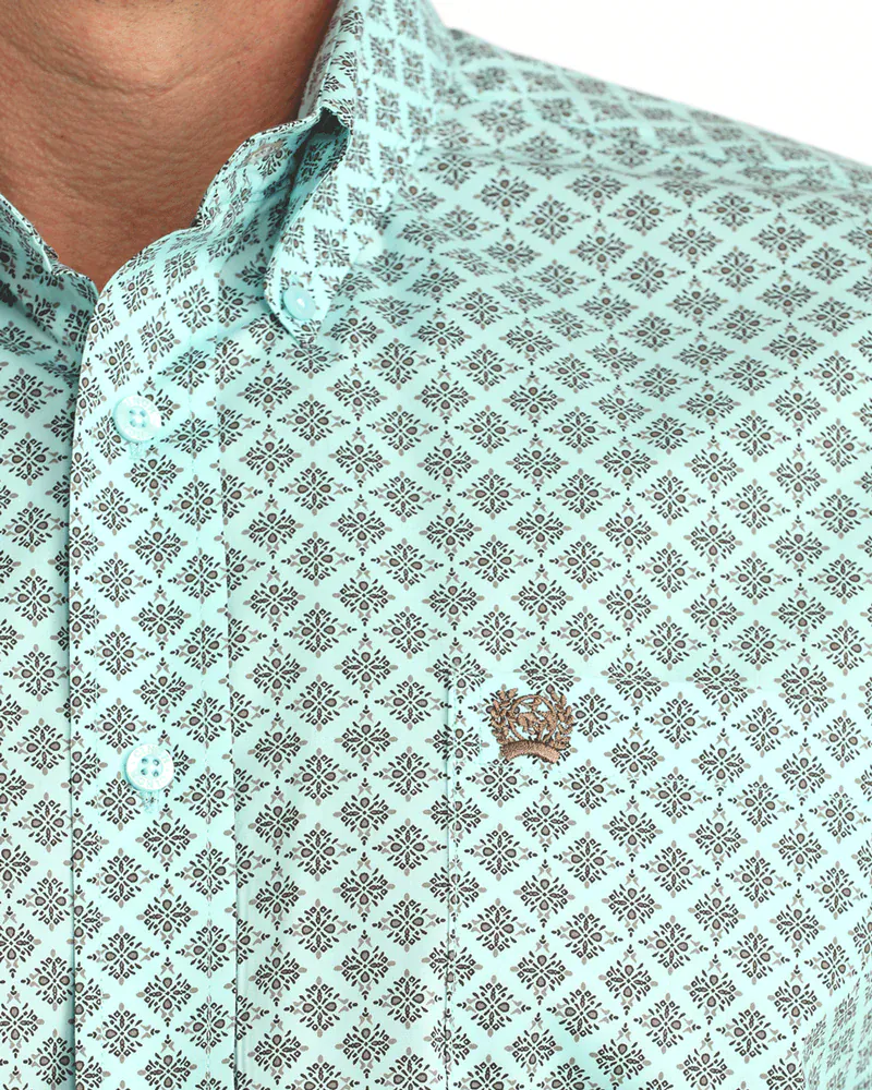 Cinch Men's Blue Medallion Stretch Fit Button Down Western Shirt MTW1106060 - Image 2