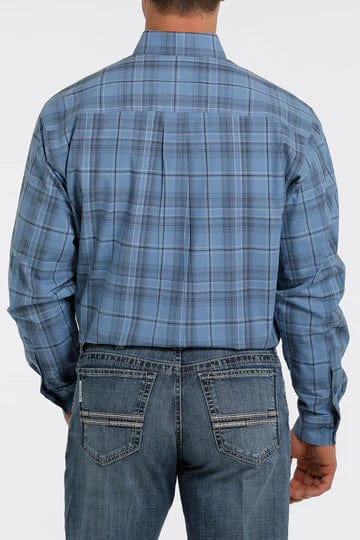 Cinch Men's Blue Plaid Button Down Western Long Sleeve Shirt MTW1105332 - Image 2