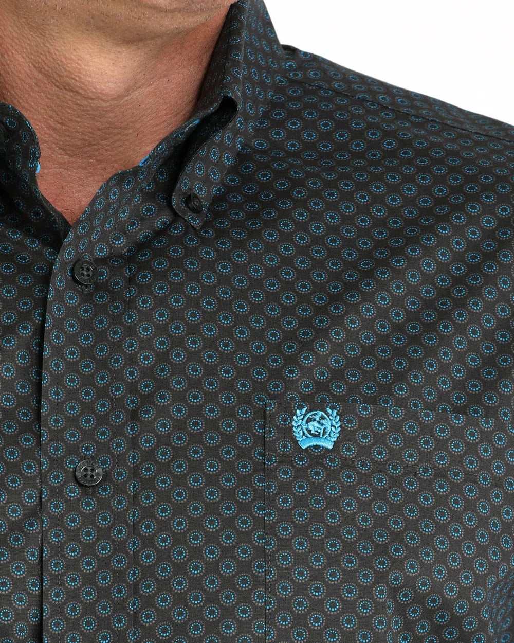 Cinch Men's Charcoal Geometric Button Down Western Shirt MTW1105957 - Image 3