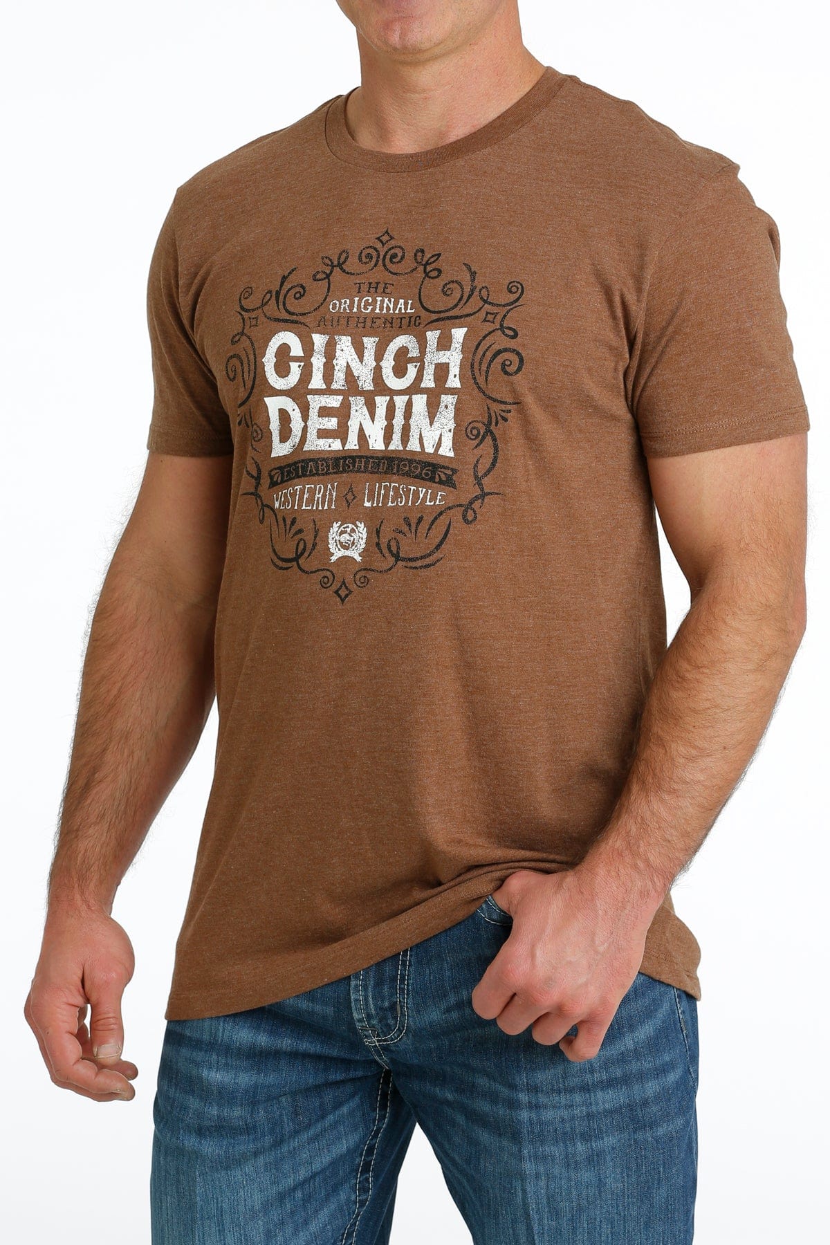 Cinch Men's Denim Copper Short Sleeve Graphic T-Shirt MTT1690595 - Image 3