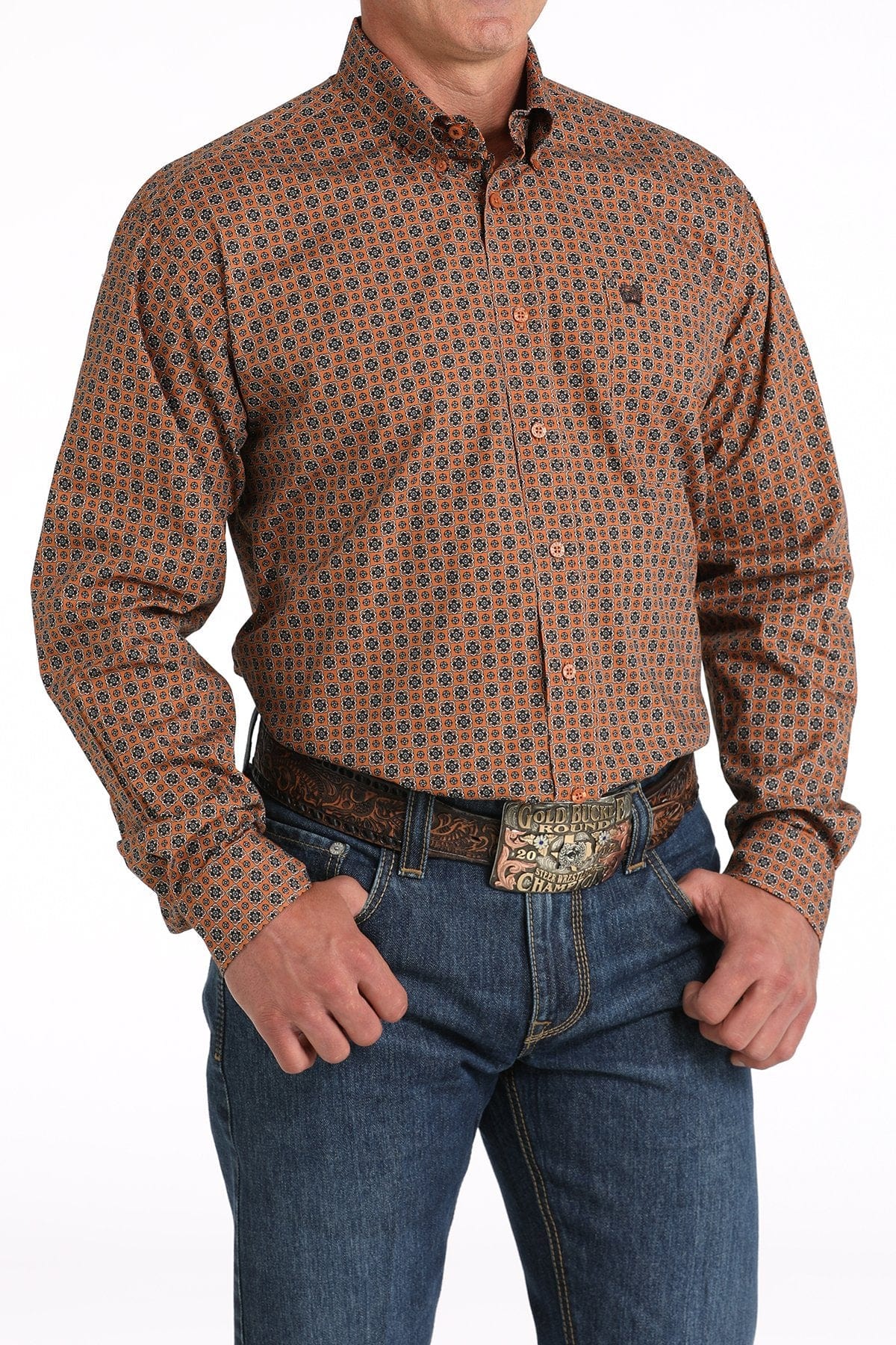Cinch Men's Geometric Print Button-Down Western Shirt MTW1105821 - Image 2