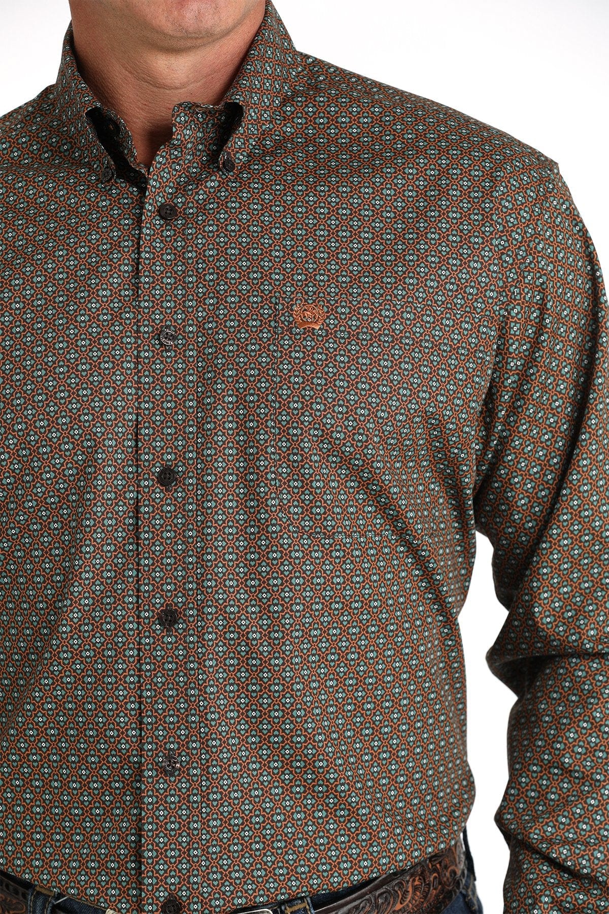 Cinch Men's Geometric Print Button-Down Western Shirt MTW1105825 - Image 3