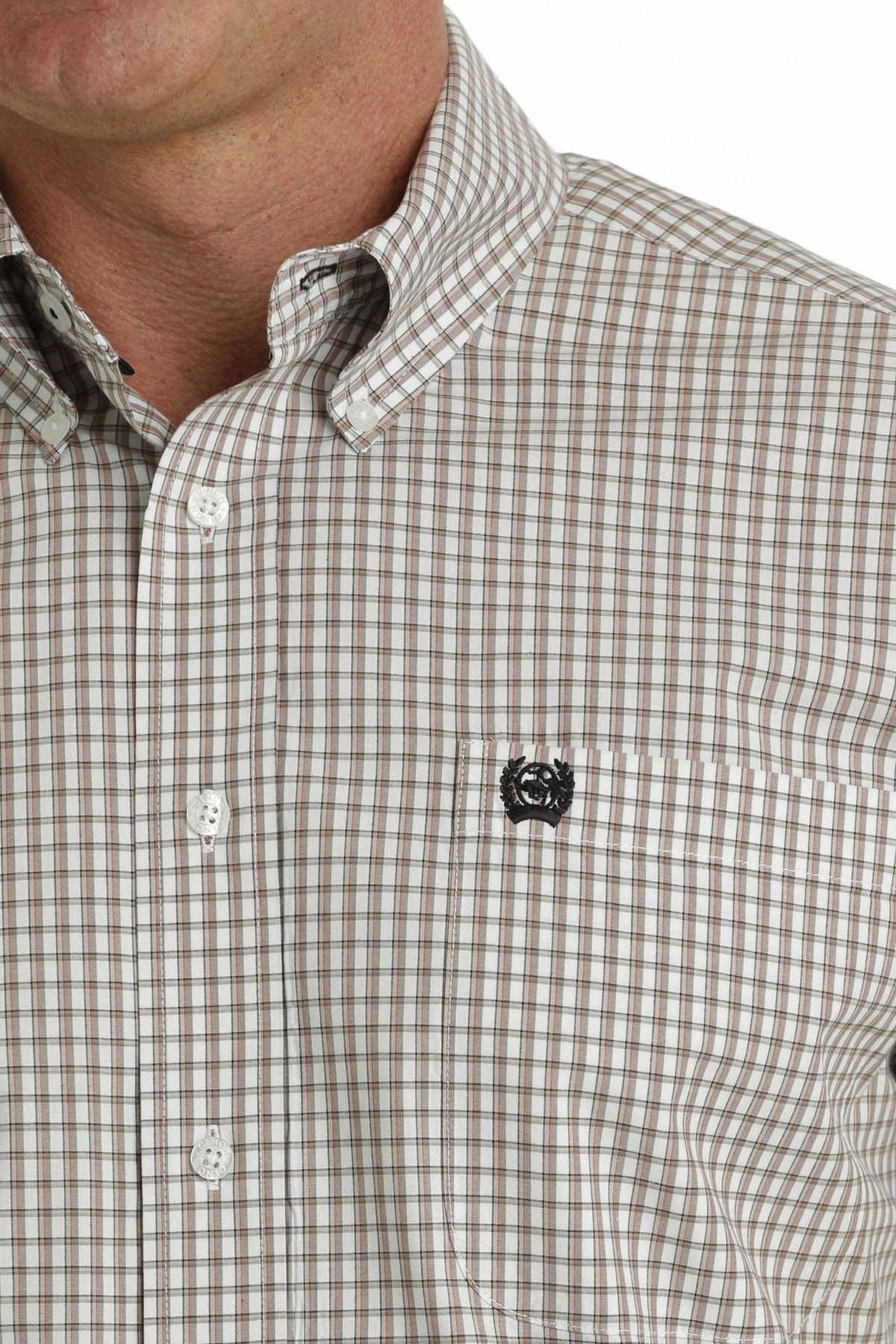Cinch Men's Khaki Plaid Long Sleeve Button Down Western Shirt MTW1105718 - Image 3