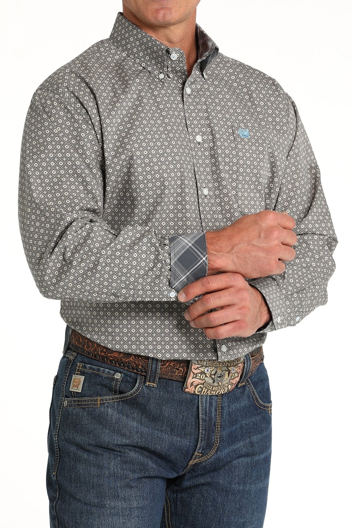 Cinch Men's Medallion Print Button Down Western Shirt MTW1105790 - Image 2