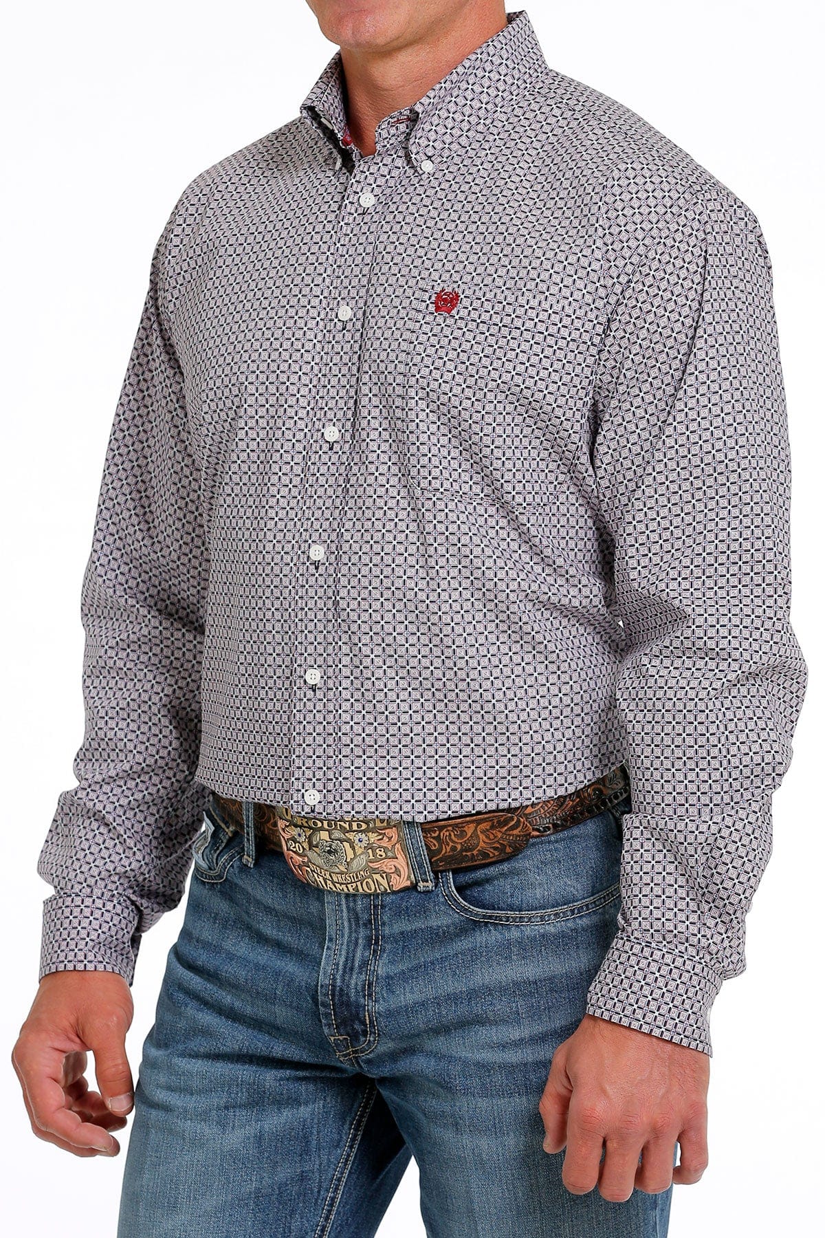 Cinch Men's Multi Color Print Button Up Long Sleeve Western Shirt MTW1105619 - Image 3