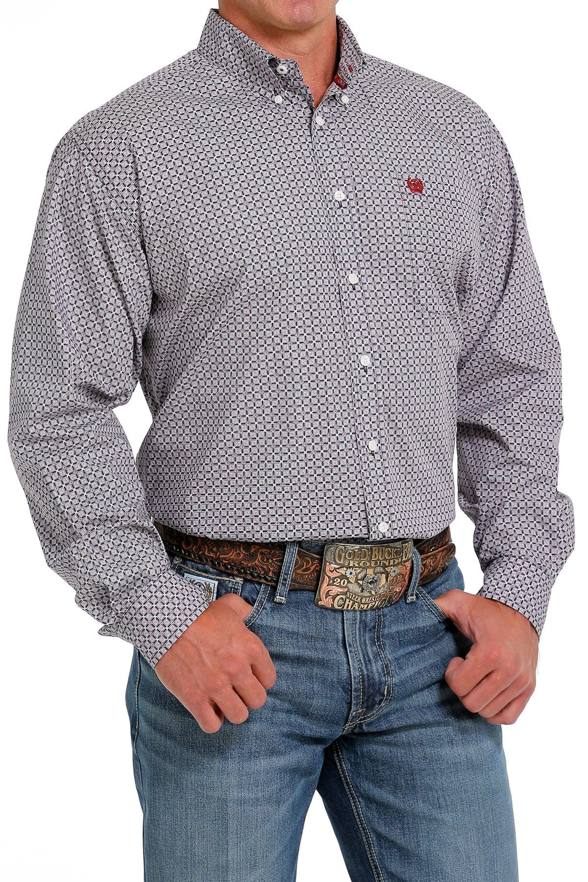 Cinch Men's Multi Color Print Button Up Long Sleeve Western Shirt MTW1105619 - Image 4
