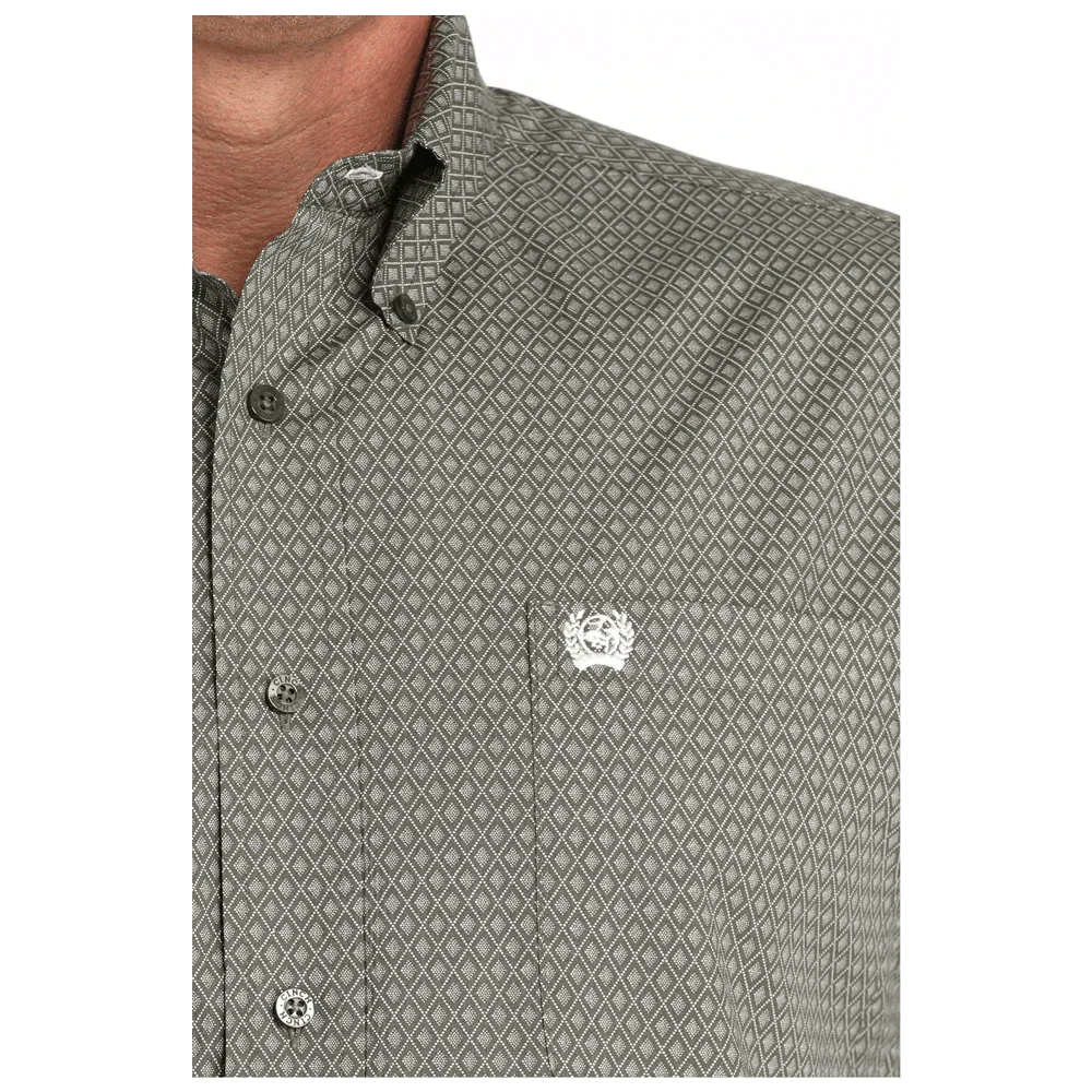 Cinch Men's Olive Green Print Long Sleeve Western Shirt MTW1105981 - Image 2