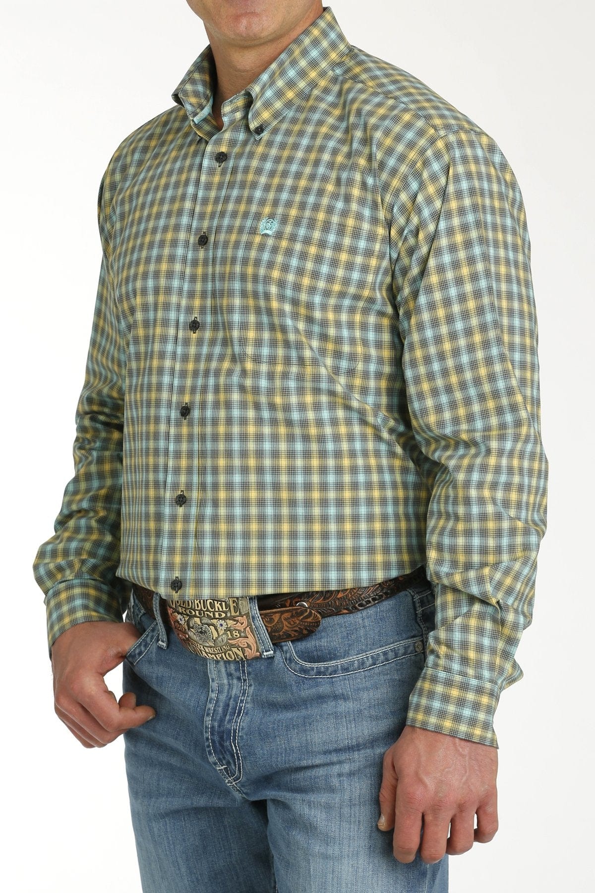 Cinch Men's Plaid Button Down Long Sleeve Western Shirt MTW1105755 - Image 3