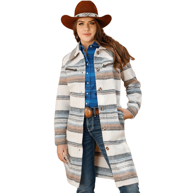 Cinch Women's Cruel Denim Stripe Knit Shacket CWJ7454001