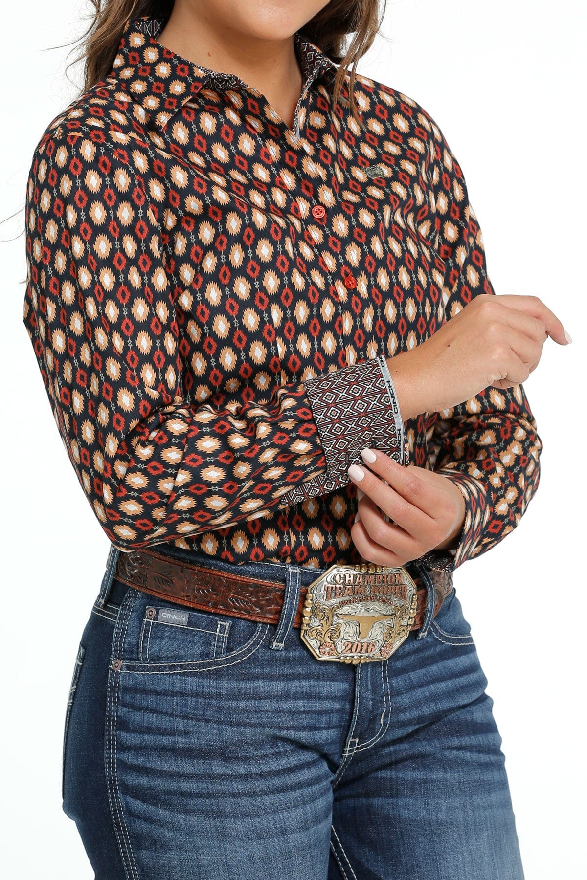 Cinch Women's Navy Long Sleeve Button Down Western Shirt MSW9165038 - Image 2