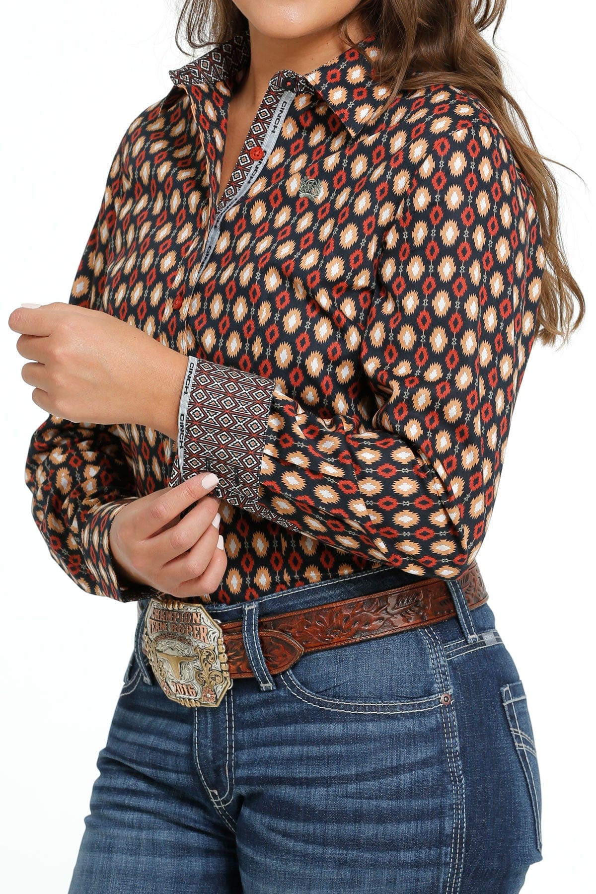 Cinch Women's Navy Long Sleeve Button Down Western Shirt MSW9165038 - Image 3