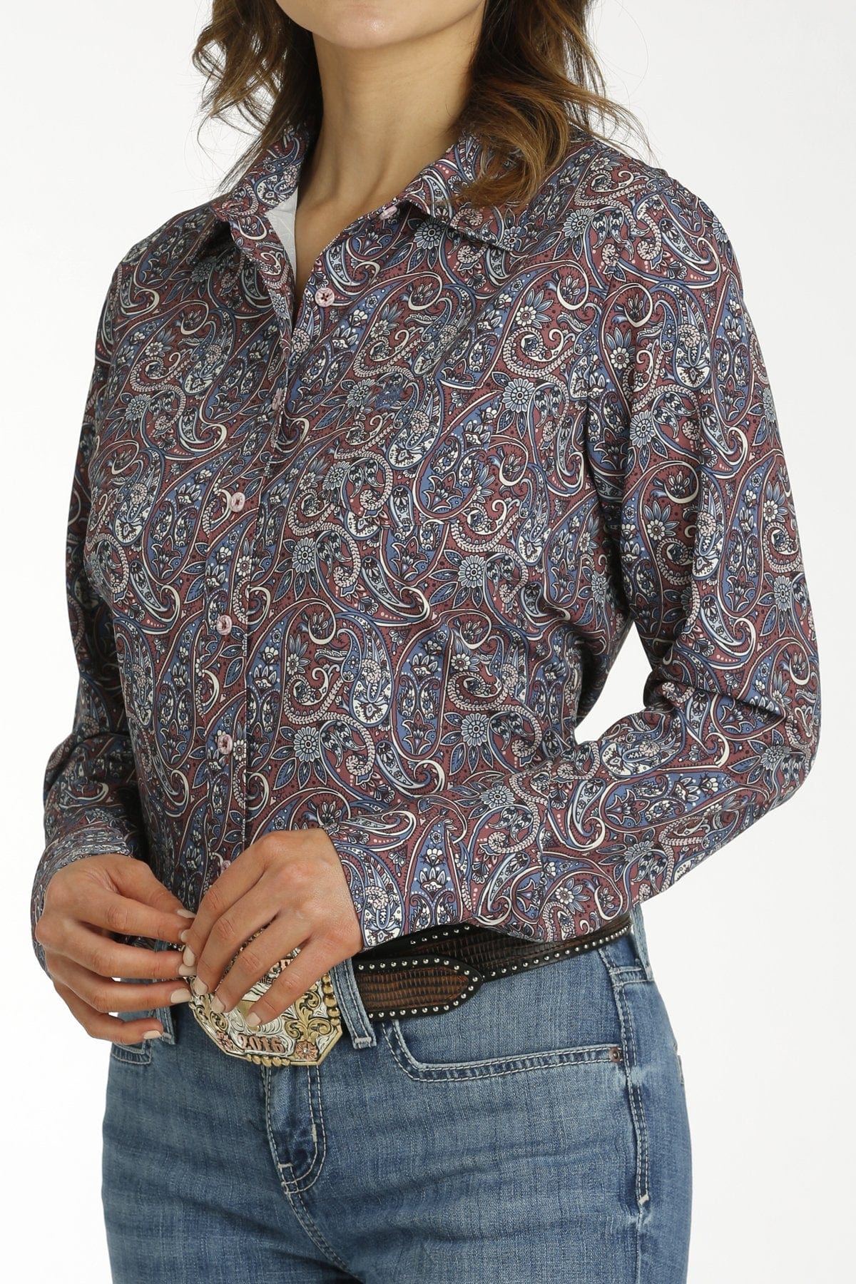 Cinch Women's Paisley Arenaflex Long Sleeve Button Down Western Shirt MSW9163024 - Image 2