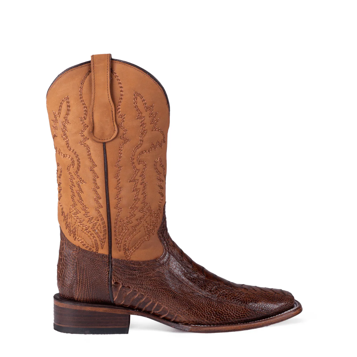 Circle G Men's Brass/Yellow Ostrich Square Toe Western Boots L6059 - Image 2
