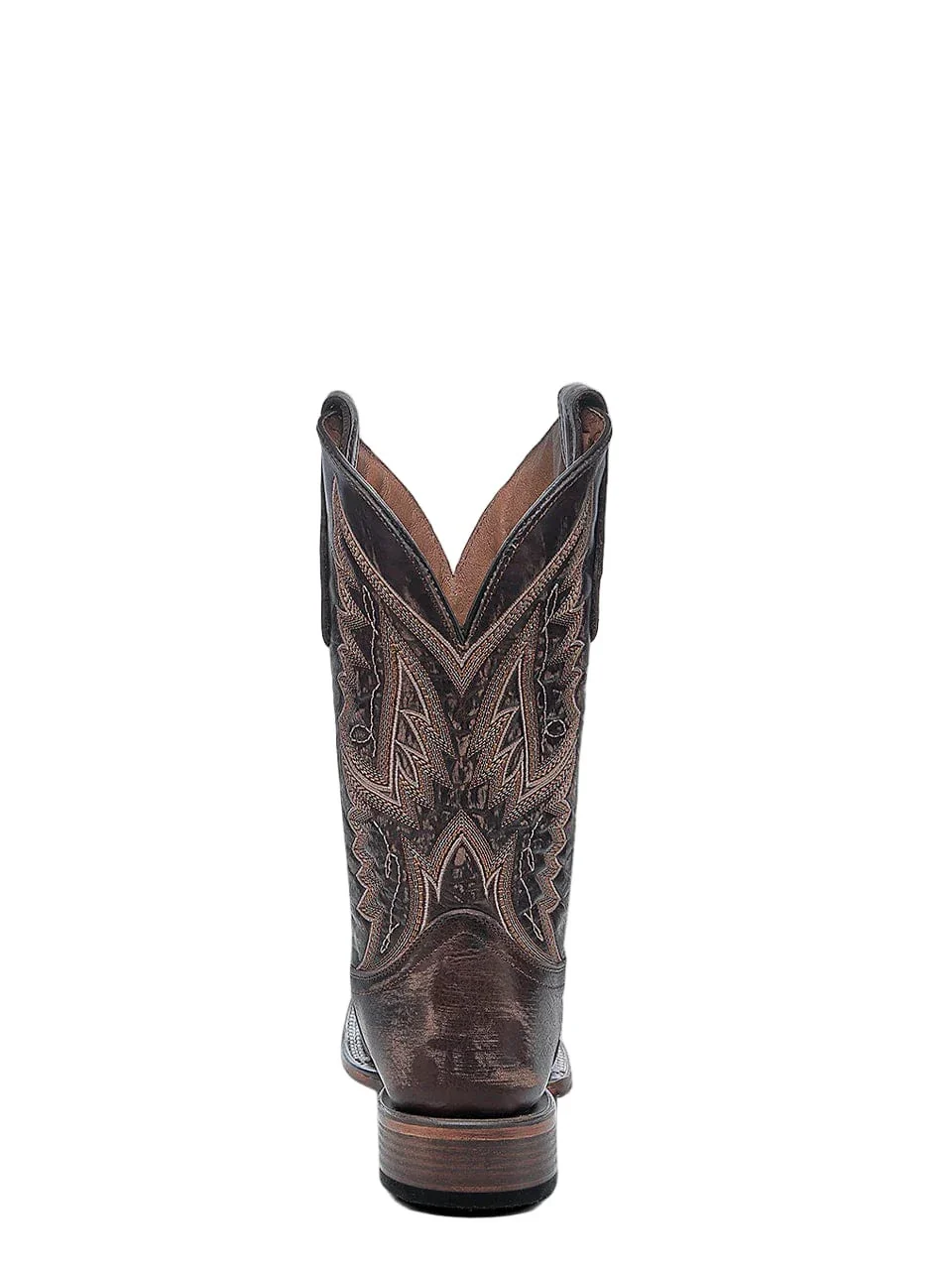Circle G Men's Chocolate Embroidery Wide Square Toe Western Boots L6296 - Image 4