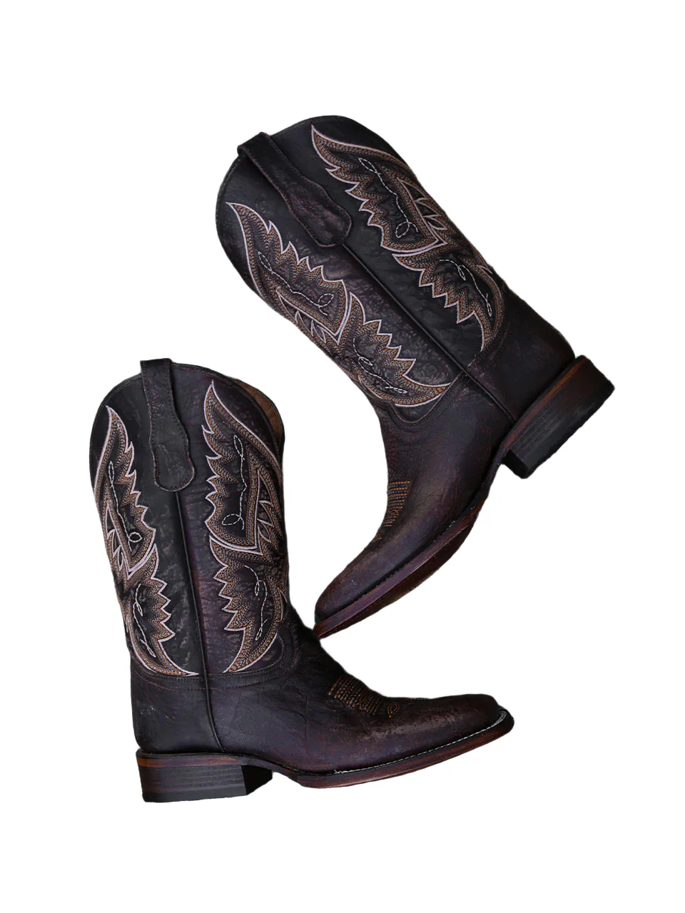 Circle G Men's Chocolate Embroidery Wide Square Toe Western Boots L6296 - Image 5