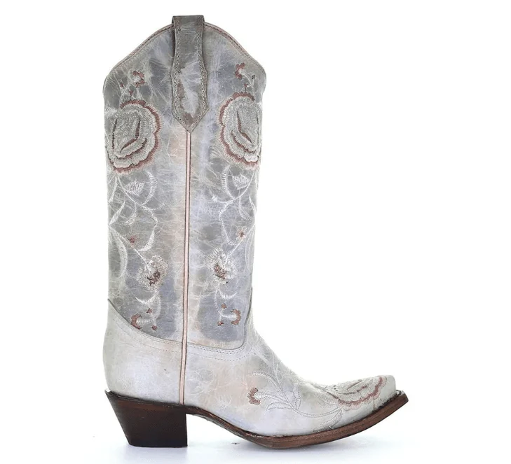 Circle G Women's Aqua Floral Embroidery Western Boots L5711 - Image 3