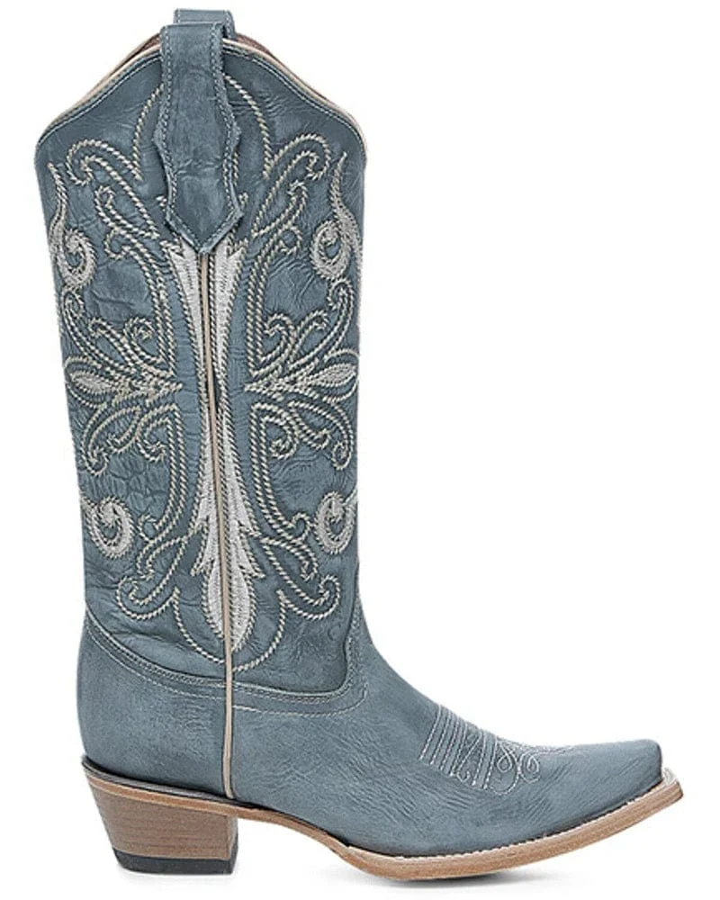 Circle G Women's Blue & Embroidered Snip Toe Western Boots L6275 - Image 2