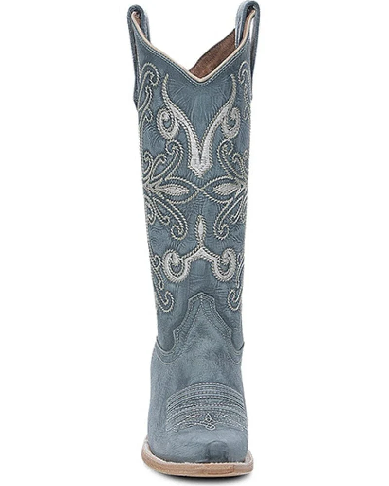 Circle G Women's Blue & Embroidered Snip Toe Western Boots L6275 - Image 3