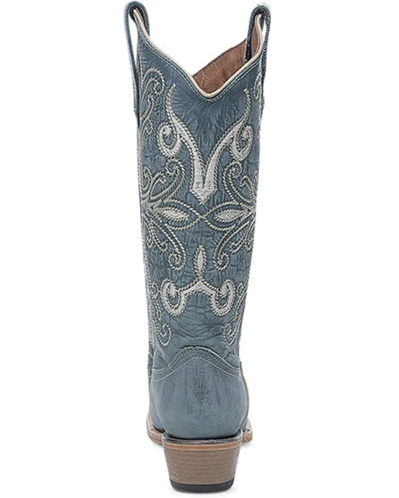 Circle G Women's Blue & Embroidered Snip Toe Western Boots L6275 - Image 4