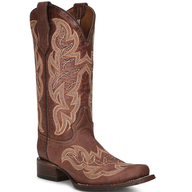 Circle G Women's Brown Embroidered Western Boots L5803