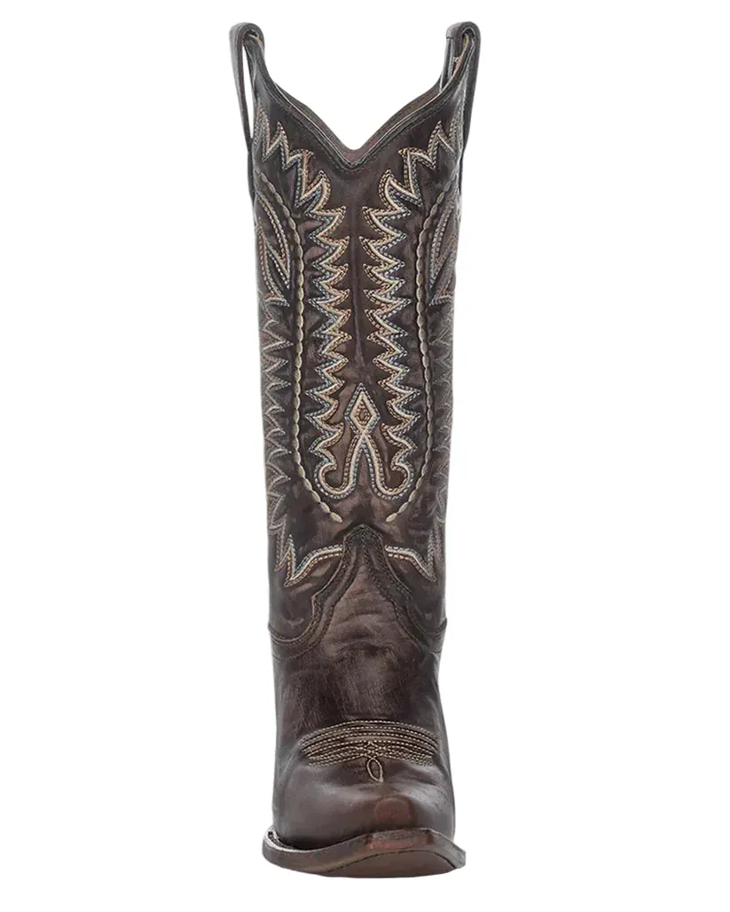 Circle G Women's Dark Brown Embroidered Snip Toe Western Boots L8014 - Image 4