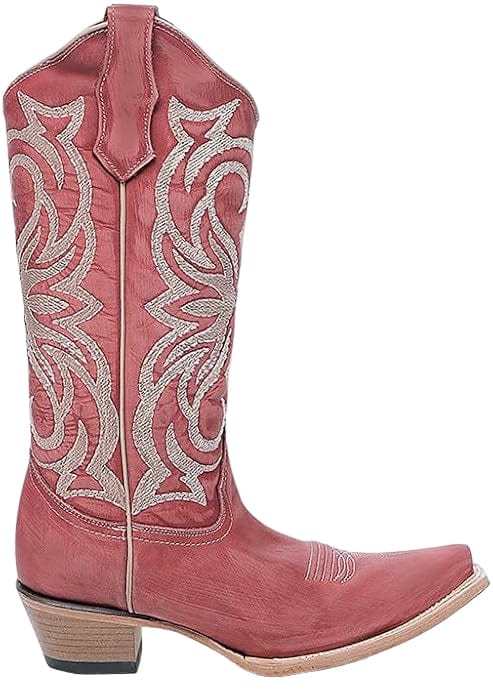Circle G Women's Deep Red Embroidered Snip Toe Western Boot L6271 - Image 2