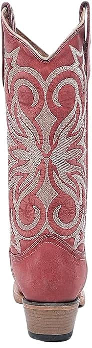 Circle G Women's Deep Red Embroidered Snip Toe Western Boot L6271 - Image 3