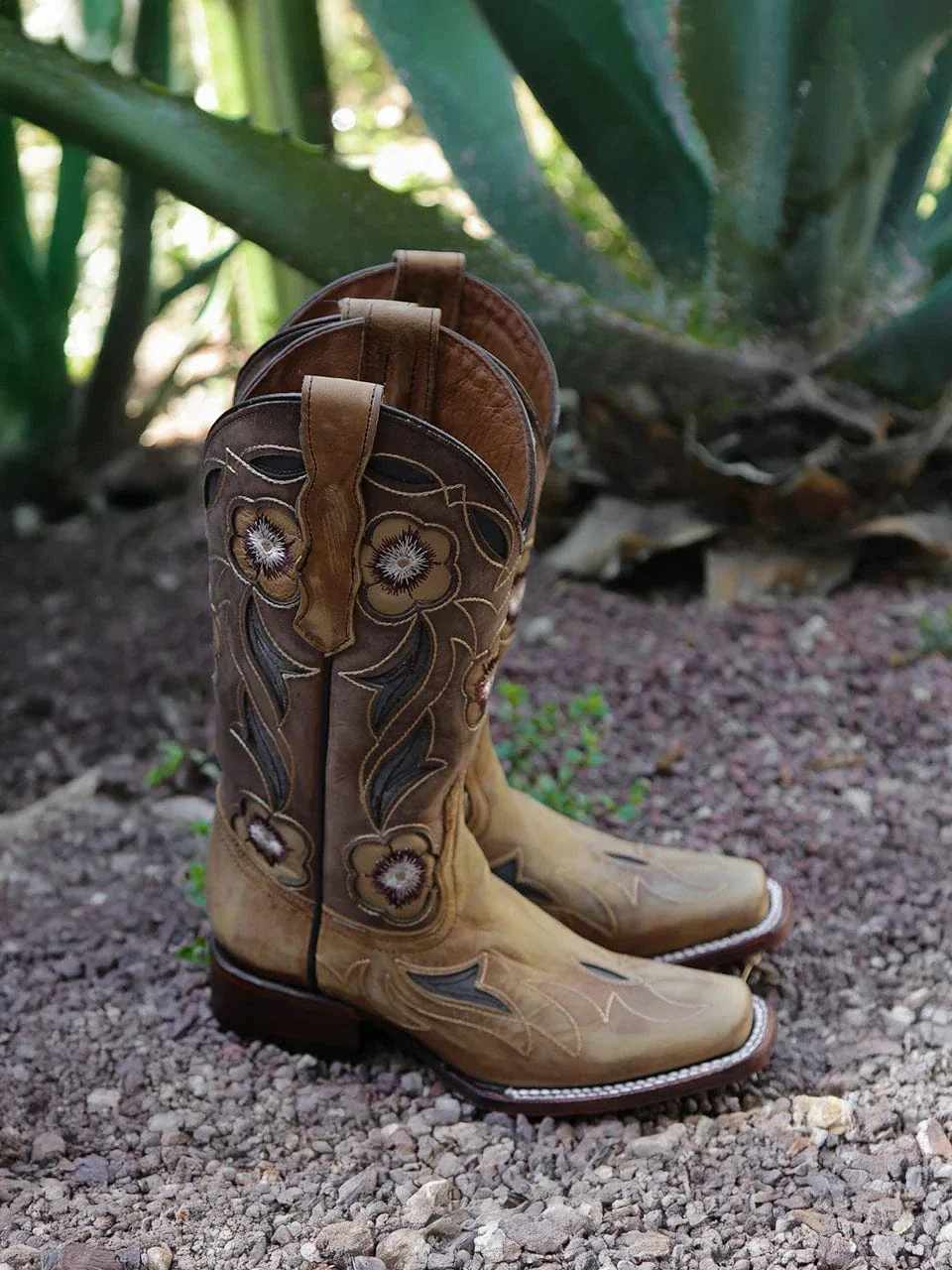 Circle G Women's Floral Sand Embroidery & Inlay Western Boots L6236 - Image 5