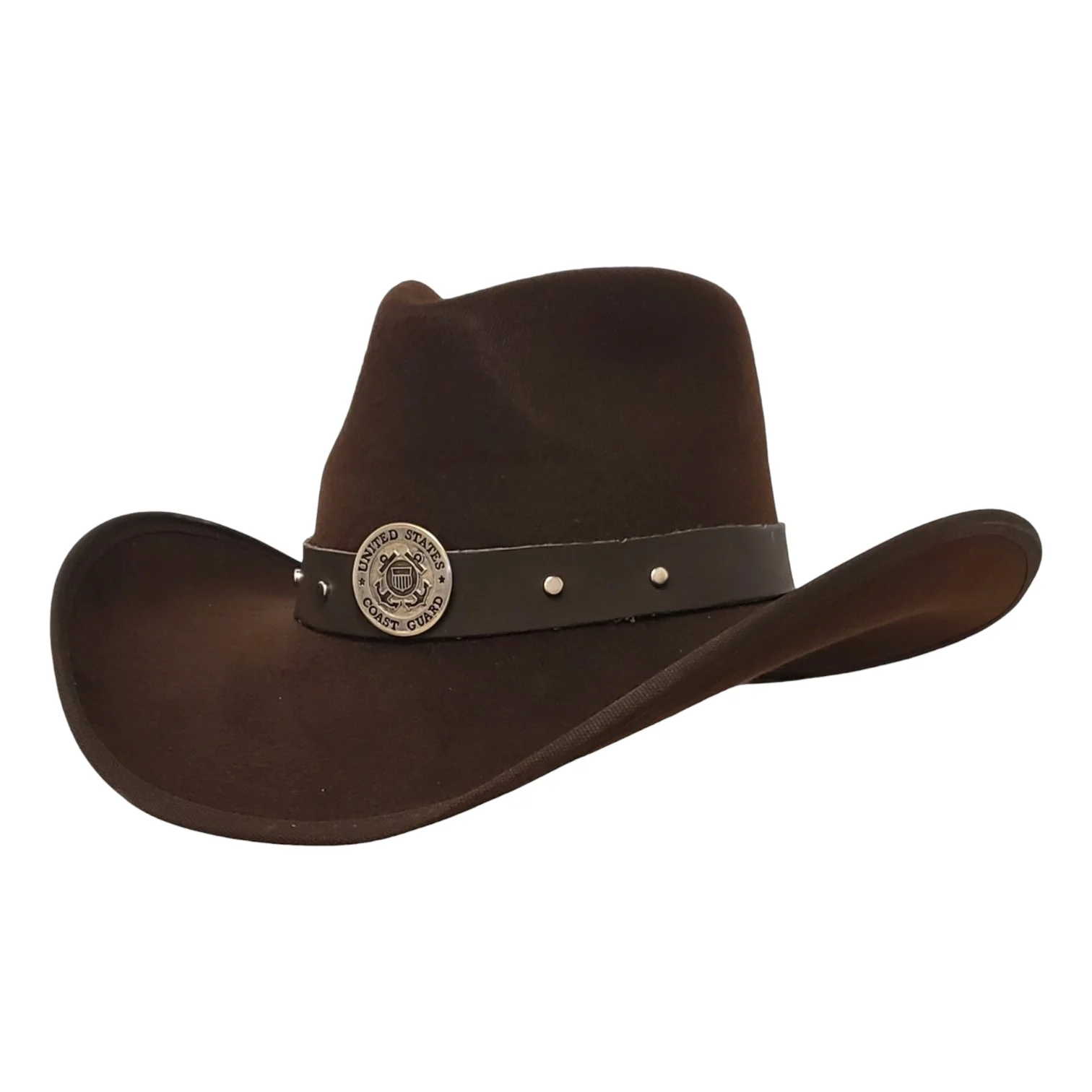 Gone Country Coast Guard Heroes - Brown Cotton Poly Felt Cowboy Hat