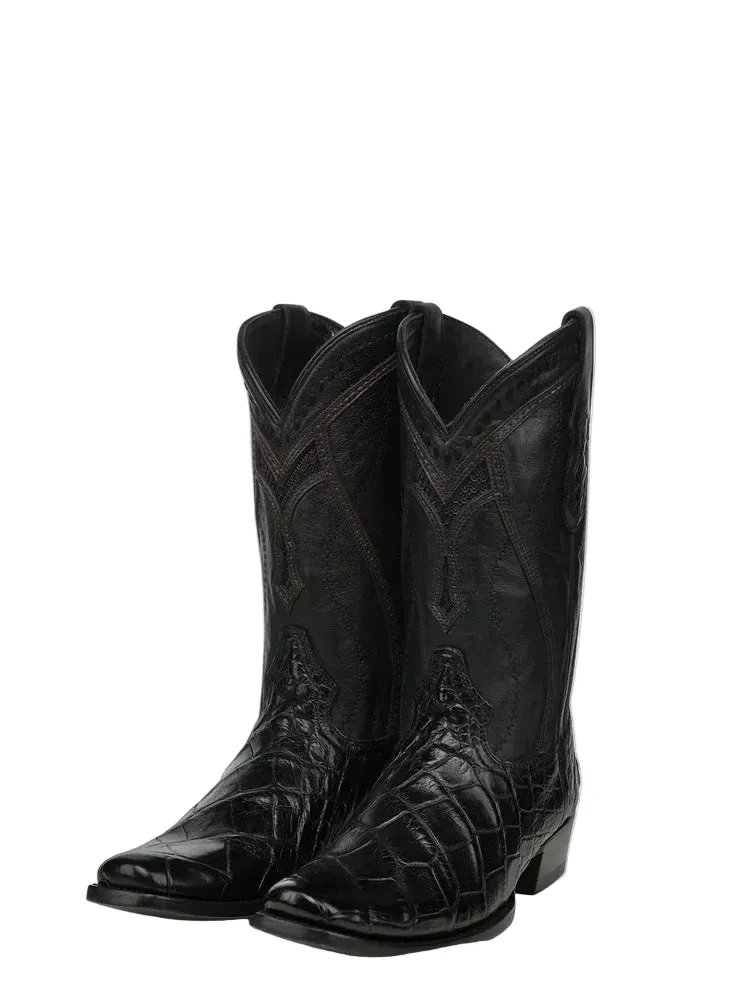 Corral Men's Black Alligator Inlay Exotic Cowboy Boots A5104 - Image 7