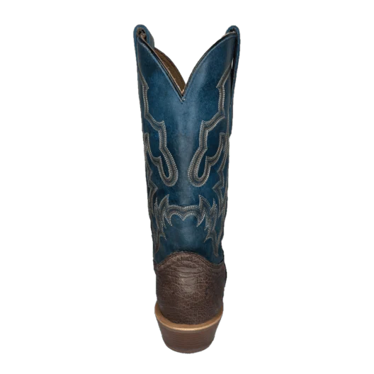 Corral Men's Brown/Navy Blue Ostrich Embroidery Horseman Toe Western Boots A4402 - Image 4