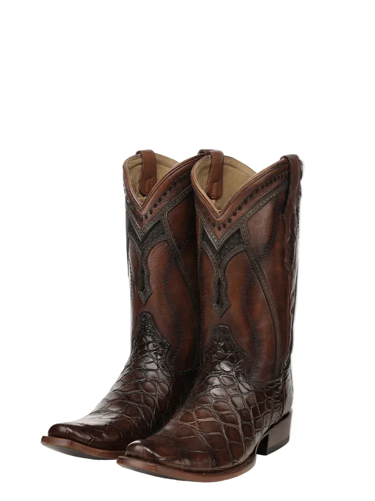 Corral Men's Honey Brown Alligator Inlay Exotic Cowboy Boots A5105 - Image 7