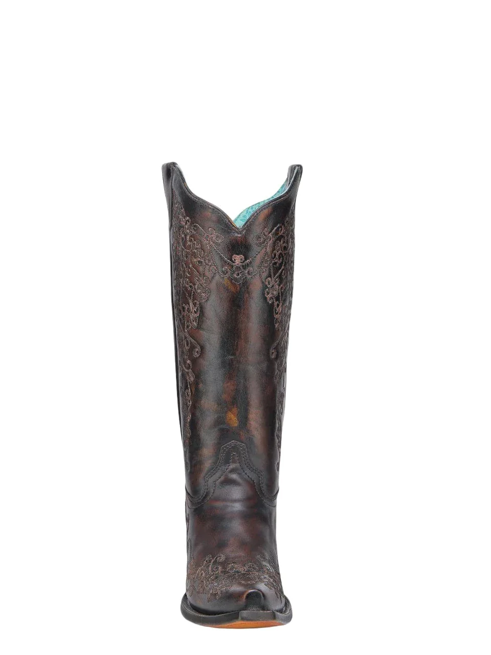 Corral Women's Black & Honey Floral Embroidery Western Boots A4801 - Image 3