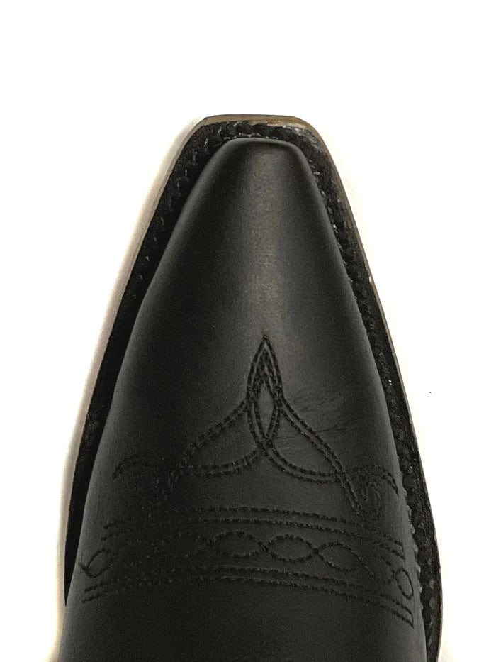 Corral Women's Black Matching Stitch Pattern & Inlay Snip Toe Western Boots Z5072 - Image 4