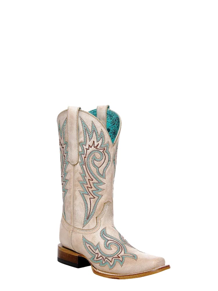 Corral Women's Bone Blue and Red Embroidered Western Boots Z5444