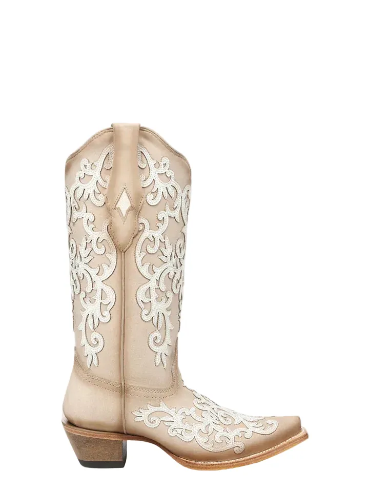 Corral Women's Bone Overlay & Embroidered Snip Toe Wester Boots A5070 - Image 2